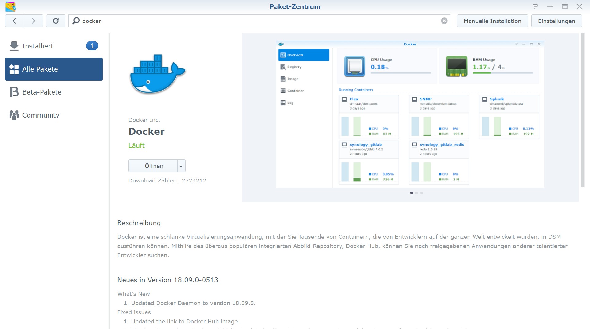Screenshot Synology